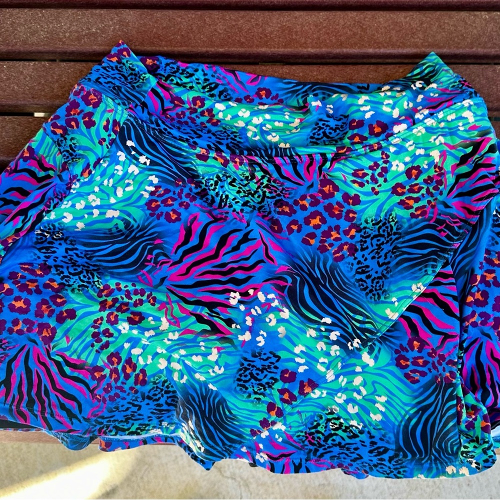 Vibrant Multicolor Skort 
14.5 length